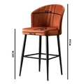 Set scaun de bar (2 bucăți), Hanah Home, Rubi, Tigla Roșu/Negru