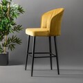 Set scaun de bar (2 bucăți), Hanah Home, Rubi, Galben/Negru