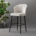 Set scaune  de bar 4 piese, Hanah Home, Rubi, Crem/Negru