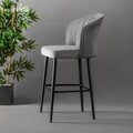 Set scaune  de bar 4 piese, Hanah Home, Rubi, Gri/Negru
