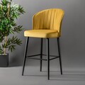 Set scaune  de bar 4 piese, Hanah Home, Rubi, Galben/Negru