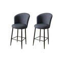 Set scaun de bar (2 bucăți), Hanah Home, Alte, Antracit / Negru