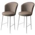 Set scaun de bar (2 bucăți), Hanah Home, Alte, Cappuccino / Alb