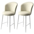 Set scaun de bar (2 bucăți), Hanah Home, Alte, Crem/Alb