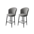 Set scaun de bar (2 bucăți), Hanah Home, Alte, Gri/Negru