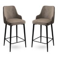 Set scaun de bar (2 bucăți), Hanah Home, Enox, Cappuccino / Negru
