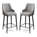 Set scaun de bar (2 bucăți), Hanah Home, Enox, Gri/Negru