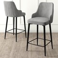 Set scaun de bar (2 bucăți), Hanah Home, Enox, Gri/Negru