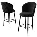 Set scaun de bar (2 bucăți), Hanah Home, Fora, Negru
