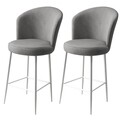 Set scaun de bar (2 bucăți), Hanah Home, Fora, Gri/Alb