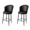 Set scaun de bar (2 bucăți), Hanah Home, Uras, Negru