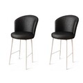 Set scaun de bar (2 bucăți), Hanah Home, Uras, Alb/Negru