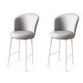 Set scaun de bar (2 bucăți), Hanah Home, Uras, Gri/Alb