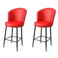 Set scaun de bar (2 bucăți), Hanah Home, Uras, Roșu/Negru