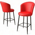 Set scaun de bar (2 bucăți), Hanah Home, Uras, Roșu/Negru