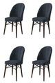 Set scaune 4 piese, Charlotte, Ritim, Metal, Antracit/Maro