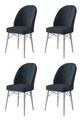 Set scaune 4 piese, Charlotte, Ritim, Metal, Antracit/Alb