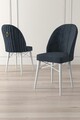 Set scaune 4 piese, Charlotte, Ritim, Metal, Antracit/Alb