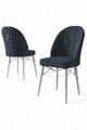 Set scaune 4 piese, Charlotte, Ritim, Metal, Antracit/Alb