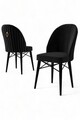 Set scaune 4 piese, Charlotte, Ritim, Metal, Negru