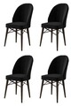 Set scaune 4 piese, Charlotte, Ritim, Metal, Negru/Maro