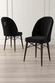 Set scaune 4 piese, Charlotte, Ritim, Metal, Negru/Maro