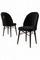 Set scaune 4 piese, Charlotte, Ritim, Metal, Negru/Maro