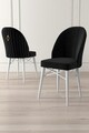 Set scaune 4 piese, Charlotte, Ritim, Metal, Alb/Negru