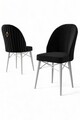Set scaune 4 piese, Charlotte, Ritim, Metal, Alb/Negru