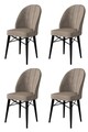 Set scaune 4 piese, Charlotte, Ritim, Metal, Cappuccino / Negru