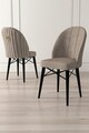 Set scaune 4 piese, Charlotte, Ritim, Metal, Cappuccino / Negru