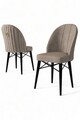 Set scaune 4 piese, Charlotte, Ritim, Metal, Cappuccino / Negru
