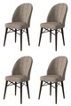 Set scaune 4 piese, Charlotte, Ritim, Metal, Cappuccino/Maro