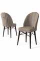 Set scaune 4 piese, Charlotte, Ritim, Metal, Cappuccino/Maro