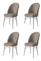 Set scaune 4 piese, Charlotte, Ritim, Metal, Cappuccino / Alb