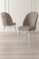 Set scaune 4 piese, Charlotte, Ritim, Metal, Cappuccino / Alb