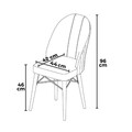 Set scaune 4 piese, Charlotte, Ritim, Metal, Cappuccino / Alb