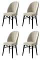 Set scaune 4 piese, Hanah Home, Ritim, Crem/Negru