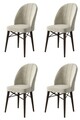 Set scaune 4 piese, Charlotte, Ritim, Metal, Crem/Maro