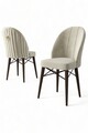 Set scaune 4 piese, Charlotte, Ritim, Metal, Crem/Maro