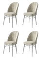 Set scaune 4 piese, Charlotte, Ritim, Metal, Crem/Alb
