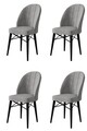 Set scaune 4 piese, Charlotte, Ritim, Metal, Gri/Negru
