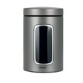 Recipient pentru depozitare cu fereastra si capac etans, Brabantia, Platinum, 1.4 L, inox/plastic, gri