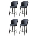 Set scaune  de bar 4 piese, Hanah Home, Alte, Antracit / Negru