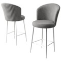 Set scaune  de bar 4 piese, Hanah Home, Alte, Gri/Alb