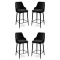 Set scaune  de bar 4 piese, Hanah Home, Enox, Negru
