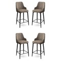 Set scaune  de bar 4 piese, Hanah Home, Enox, Cappuccino / Negru