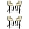 Set scaune  de bar 4 piese, Hanah Home, Enox, Crem/Negru