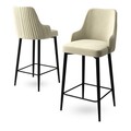 Set scaune  de bar 4 piese, Hanah Home, Enox, Crem/Negru