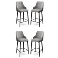 Set scaune  de bar 4 piese, Hanah Home, Enox, Gri/Negru